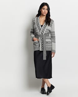 WOMEN'S ALPACA DISCOVERY CARDIGAN IN GREY MIX image number 1