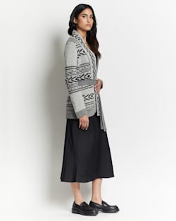 ALTERNATE VIEW OF WOMEN'S ALPACA DISCOVERY CARDIGAN IN GREY MIX image number 2