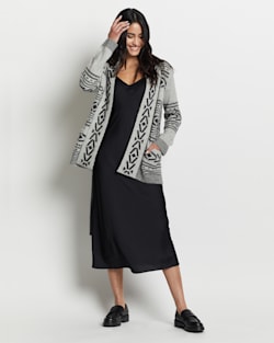 ALTERNATE VIEW OF WOMEN'S ALPACA DISCOVERY CARDIGAN IN GREY MIX image number 5