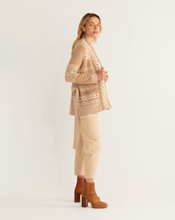 ALTERNATE VIEW OF WOMEN'S ALPACA DISCOVERY CARDIGAN IN TAUPE/IVORY image number 2
