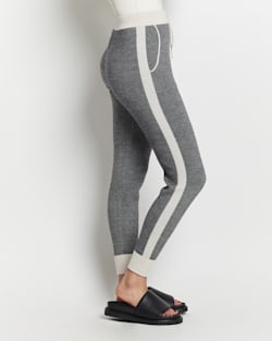 ALTERNATE VIEW OF WOMEN'S MERINO JOGGER PANTS IN CHARCOAL/IVORY image number 4