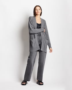 WOMEN'S MERINO/CASHMERE COCOON CARDIGAN IN CHARCOAL HEATHER image number 1