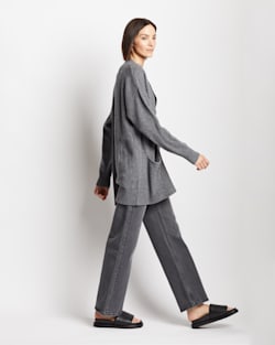 ALTERNATE VIEW OF WOMEN'S MERINO/CASHMERE COCOON CARDIGAN IN CHARCOAL HEATHER image number 3
