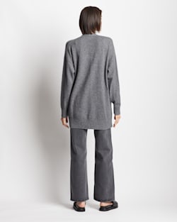 ALTERNATE VIEW OF WOMEN'S MERINO/CASHMERE COCOON CARDIGAN IN CHARCOAL HEATHER image number 4