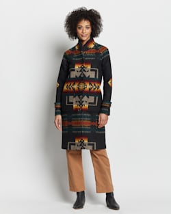 ALTERNATE VIEW OF WOMEN'S ARCHIVE BLANKET COAT IN CHARCOAL CHIEF JOSEPH image number 3