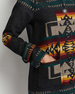 ALTERNATE VIEW OF WOMEN'S ARCHIVE BLANKET COAT IN CHARCOAL CHIEF JOSEPH image number 5