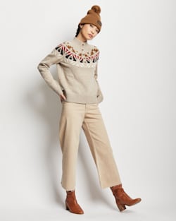 WOMEN'S FAIR ISLE MERINO SWEATER IN LIGHT OATMEAL MULTI image number 1