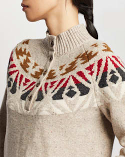 ALTERNATE VIEW OF WOMEN'S FAIR ISLE MERINO SWEATER IN LIGHT OATMEAL MULTI image number 2