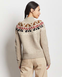ALTERNATE VIEW OF WOMEN'S FAIR ISLE MERINO SWEATER IN LIGHT OATMEAL MULTI image number 3