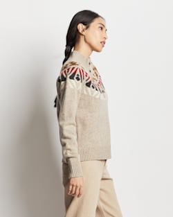 ALTERNATE VIEW OF WOMEN'S FAIR ISLE MERINO SWEATER IN LIGHT OATMEAL MULTI image number 4
