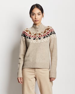 ALTERNATE VIEW OF WOMEN'S FAIR ISLE MERINO SWEATER IN LIGHT OATMEAL MULTI image number 5