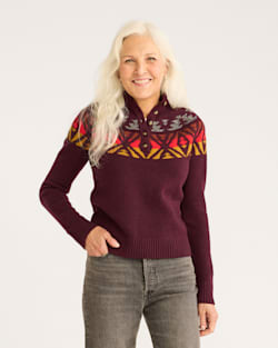 WOMEN'S FAIR ISLE MERINO SWEATER IN LOGANBERRY MULTI image number 1