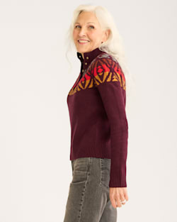 ALTERNATE VIEW OF WOMEN'S FAIR ISLE MERINO SWEATER IN LOGANBERRY MULTI image number 2