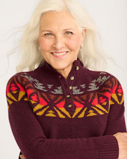 ALTERNATE VIEW OF WOMEN'S FAIR ISLE MERINO SWEATER IN LOGANBERRY MULTI image number 4