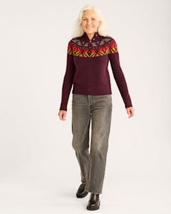 ALTERNATE VIEW OF WOMEN'S FAIR ISLE MERINO SWEATER IN LOGANBERRY MULTI image number 5