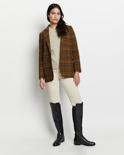 ALTERNATE VIEW OF WOMEN'S DAVIS PLAID WOOL BLAZER IN BROWN image number 1