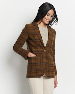 ALTERNATE VIEW OF WOMEN'S DAVIS PLAID WOOL BLAZER IN BROWN image number 4
