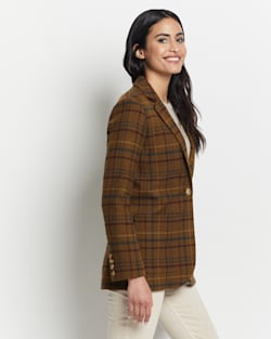 ALTERNATE VIEW OF WOMEN'S DAVIS PLAID WOOL BLAZER IN BROWN image number 5