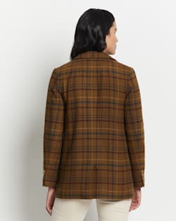 ALTERNATE VIEW OF WOMEN'S DAVIS PLAID WOOL BLAZER IN BROWN image number 6