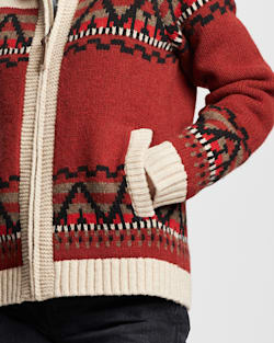 ALTERNATE VIEW OF WOMEN'S ALPINE LAMBSWOOL ZIP CARDIGAN IN SCARLET RED image number 5