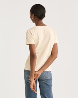 ALTERNATE VIEW OF WOMEN'S SHORT-SLEEVE COTTON SLUB TEE IN ANTIQUE WHITE image number 3