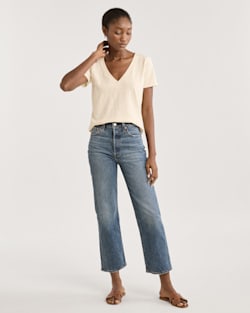 ALTERNATE VIEW OF WOMEN'S SHORT-SLEEVE COTTON SLUB TEE IN ANTIQUE WHITE image number 4
