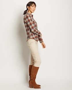 ALTERNATE VIEW OF WOMEN'S SNAP-FRONT CANYON SHIRT IN RUST/BLUE PLAID image number 3