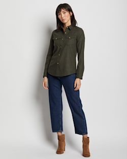 WOMEN'S LAUREL WOOL SHIRT IN PEAT MOSS MIX image number 1