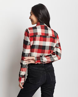 ALTERNATE VIEW OF WOMEN'S MADISON DOUBLEBRUSHED FLANNEL SHIRT IN RED/BLACK CHECK image number 4
