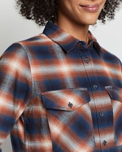 ALTERNATE VIEW OF WOMEN'S MADISON DOUBLEBRUSHED FLANNEL SHIRT IN NAVY MULTI PLAID image number 2