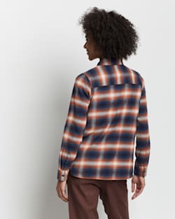 ALTERNATE VIEW OF WOMEN'S MADISON DOUBLEBRUSHED FLANNEL SHIRT IN NAVY MULTI PLAID image number 4