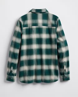 BACK VIEW OF WOMEN'S MADISON DOUBLEBRUSHED FLANNEL SHIRT IN GEREN/IVORY OMBRE image number 2