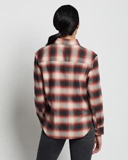 ALTERNATE VIEW OF WOMEN'S BOYFRIEND DOUBLEBRUSHED FLANNEL SHIRT IN RED/CHARCOAL PLAID image number 4