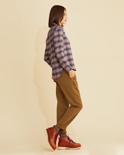 ALTERNATE VIEW OF WOMEN'S BOYFRIEND DOUBLE-BRUSHED FLANNEL SHIRT IN NAVY MULTI PLAID image number 2