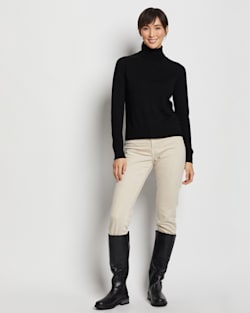 WOMEN'S RAGLAN MERINO TURTLENECK IN BLACK image number 1