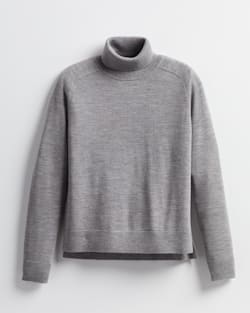 WOMEN'S RAGLAN MERINO TURTLENECK IN SOFT GREY HEATHER image number 1