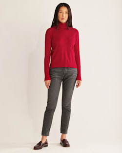 WOMEN'S RAGLAN MERINO TURTLENECK IN SALSA HEATHER image number 1