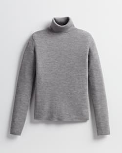 WOMEN'S RIB MERINO TURTLENECK IN SOFT GREY HEATHER image number 1