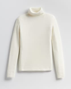 WOMEN'S RIB MERINO TURTLENECK IN IVORY image number 1