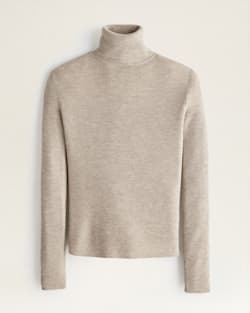 WOMEN'S FITTED MERINO TURTLENECK IN TAUPE HEATHER image number 1