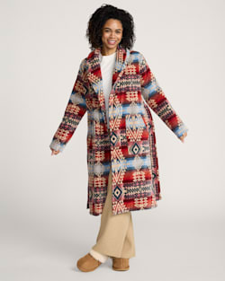 WOMEN'S COTTON TERRY VELOUR ROBE IN CANYONLANDS DESERT SKY image number 1