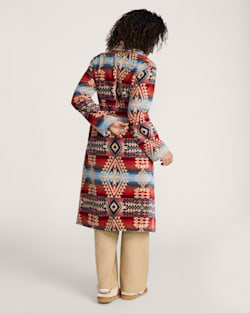ALTERNATE VIEW OF WOMEN'S COTTON TERRY VELOUR ROBE IN CANYONLANDS DESERT SKY image number 2