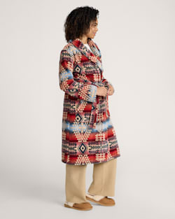 ALTERNATE VIEW OF WOMEN'S COTTON TERRY VELOUR ROBE IN CANYONLANDS DESERT SKY image number 3