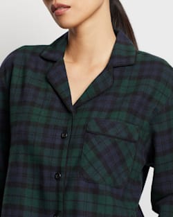 ALTERNATE VIEW OF WOMEN'S PAJAMA SET IN GREEN/BLUE PLAID image number 5
