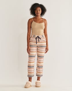 WOMEN'S PAJAMA PANTS IN IVORY SCOUT STRIPE image number 1