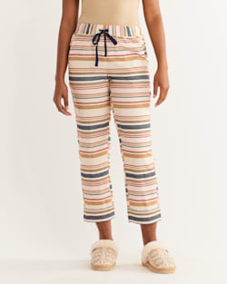 ALTERNATE VIEW OF WOMEN'S PAJAMA PANTS IN IVORY SCOUT STRIPE image number 2