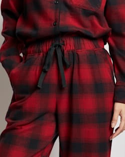 ALTERNATE VIEW OF WOMEN'S PAJAMA PANTS IN RED/BLACK OMBRE image number 2