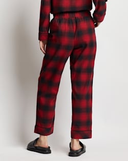 ALTERNATE VIEW OF WOMEN'S PAJAMA PANTS IN RED/BLACK OMBRE image number 5