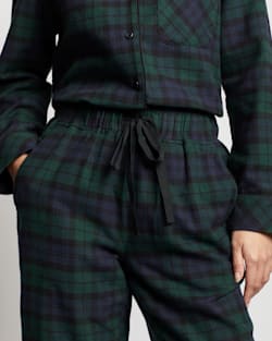 ALTERNATE VIEW OF WOMEN'S PAJAMA PANTS IN GREEN/BLUE PLAID image number 2
