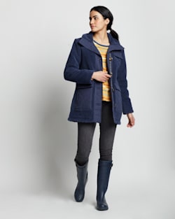 WOMEN'S DEARBORN BERBER FLEECE BARN COAT IN INDIGO image number 1